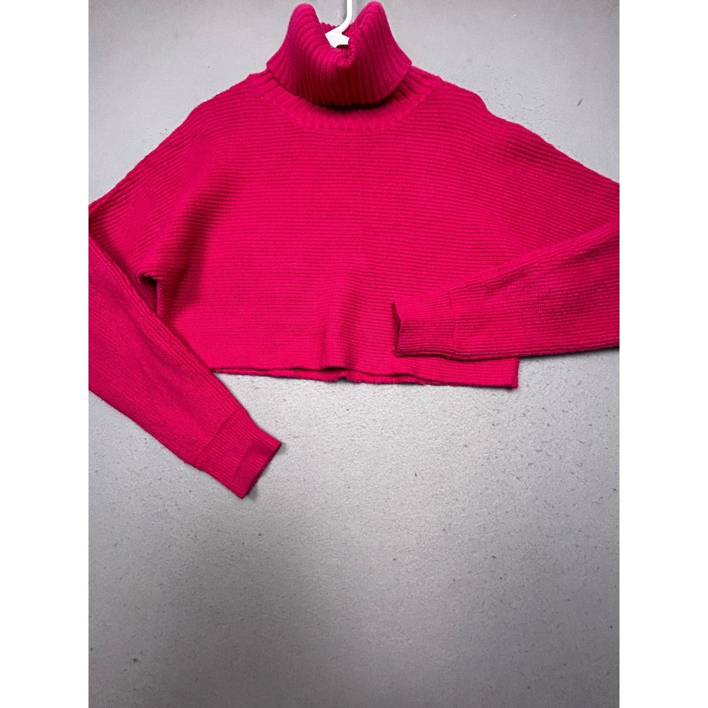 Republic Clothing Corp Cropped Turtleneck Viscose Blend Pink Size Small Womens